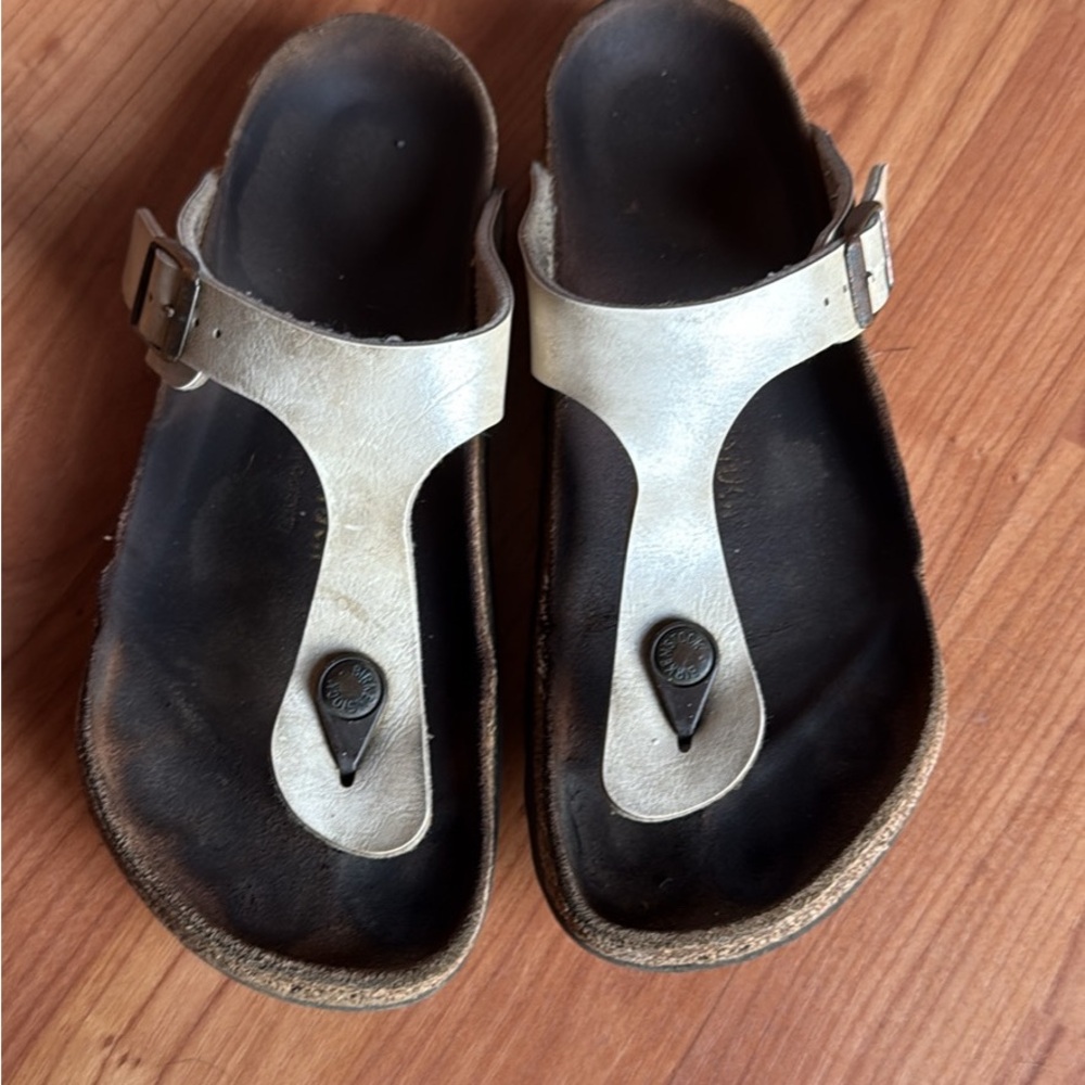 Birkenstock Black and Cream Sandals Casual Comfort
